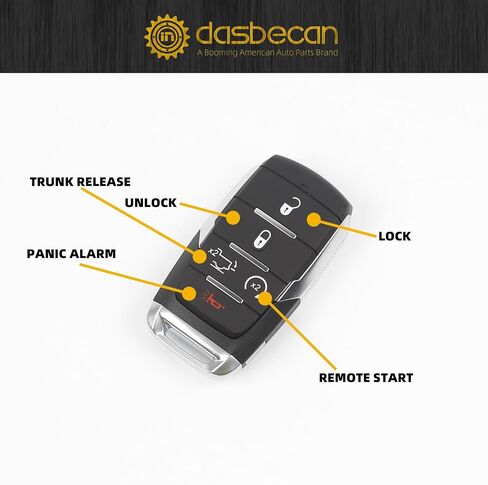 Dasbecan Key Fob Replacement Compatible with Dodge Ram 1500 2019-2024 in Saudi Arabia