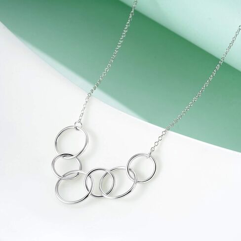 Soulmeet 60th 50th 30th Homports Netclace for Women Mom ، المجوهرات Sterling Silver Circle Netlace لها ، كل دائرة لعقود رائعة من الأمهات in Kuwait