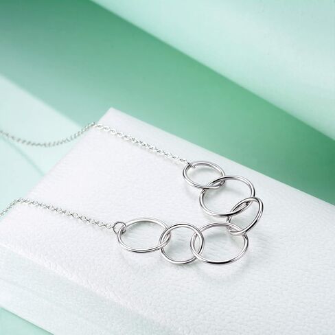 Soulmeet 60th 50th 30th Homports Netclace for Women Mom ، المجوهرات Sterling Silver Circle Netlace لها ، كل دائرة لعقود رائعة من الأمهات in Kuwait