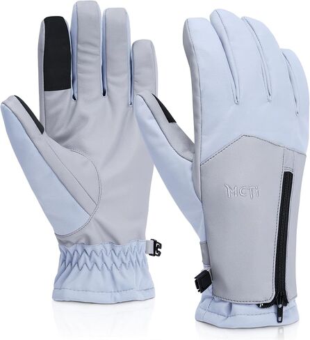 MCTi Winter Gloves for Women Waterproof Warm for Cold Weather Touchscreen Zipper Gloves in Saudi Arabia