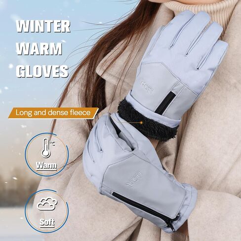 MCTi Winter Gloves for Women Waterproof Warm for Cold Weather Touchscreen Zipper Gloves in Saudi Arabia