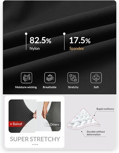 baleaf Women's 8" Biker Shorts Super High Waisted Tummy Control Yoga Workout Gym Short with Pockets in Saudi Arabia