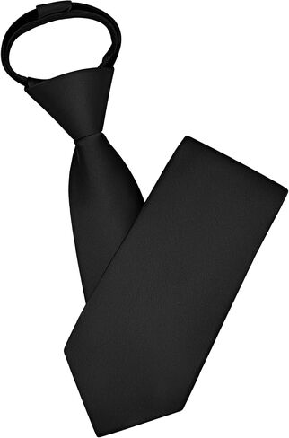Branduce 3.15"（8cm） Mens Solid Satin Tie Pre-tied Adjustable Zipper Necktie for Business and Wedding in Kuwait
