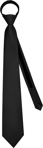 Branduce 3.15"（8cm） Mens Solid Satin Tie Pre-tied Adjustable Zipper Necktie for Business and Wedding in Kuwait