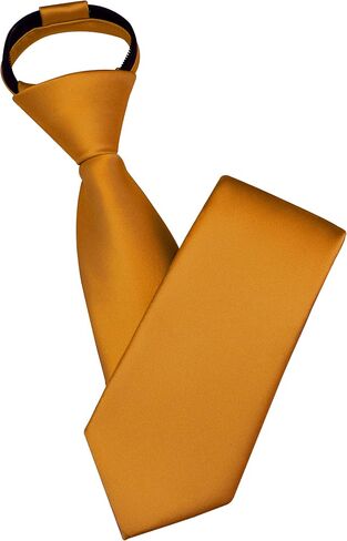 Branduce 3.15"（8cm） Mens Solid Satin Tie Pre-tied Adjustable Zipper Necktie for Business and Wedding in Kuwait