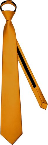 Branduce 3.15"（8cm） Mens Solid Satin Tie Pre-tied Adjustable Zipper Necktie for Business and Wedding in Kuwait