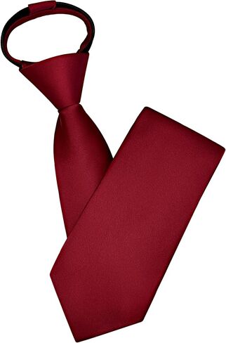 Branduce 3.15"（8cm） Mens Solid Satin Tie Pre-tied Adjustable Zipper Necktie for Business and Wedding in Kuwait