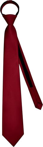 Branduce 3.15"（8cm） Mens Solid Satin Tie Pre-tied Adjustable Zipper Necktie for Business and Wedding in Kuwait