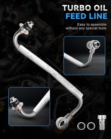 Turbocharger Turbo Oil Feed Line Pipe Tube Fit for 1.4L Buick, Chevrolet Vehicles Encore 2013-2021, Cruze 2011-2016, Sonic 2012-2020,Trax 2013-2021 Replace# 55592600 25198546 25200947 625-829 in Kuwait