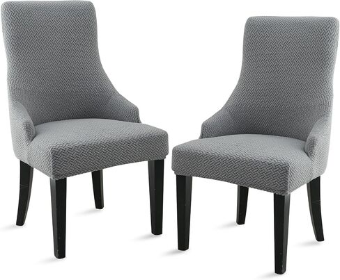 Liykimt Stretch Wingback Side Cairs Clover-Accent Cover Cover Cover مع ذراع ، وكرسي لتناول الطعام القابل للغسل بالذراع مع حامية مسمر لتناول الطعام مجموعة من غرفة المعيشة من 2 ، Orange in Kuwait
