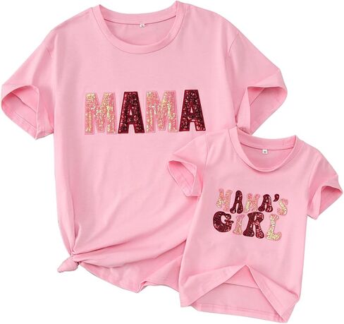 Modntoga Mommy وأنا مطابقة Tee Tops Mama's Girl Summer T-Shirt الأم وابنتها هدية القمصان العائلية in Saudi Arabia