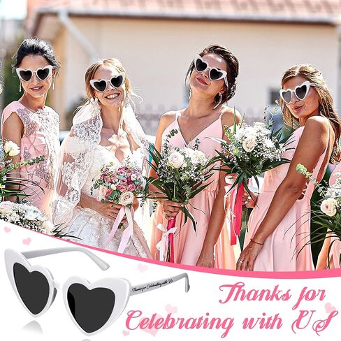 Vabean Wedding Heart Sunglasses Bulk Wedding Gifts Bachelorette Bridal Party Favors for Guests Reception in Saudi Arabia