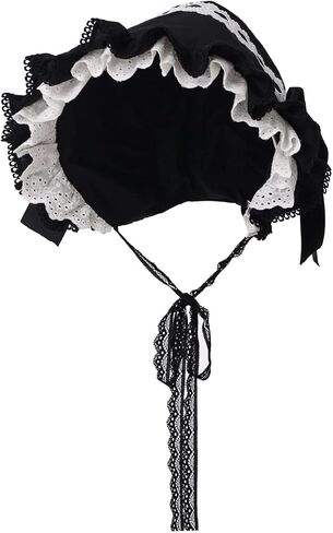 BPURBER VICTORIAN LACE BONNET HAT Colonial Pioneer Hat for Halloween Assume in Saudi Arabia