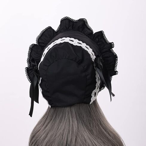 BPURBER VICTORIAN LACE BONNET HAT Colonial Pioneer Hat for Halloween Assume in Saudi Arabia