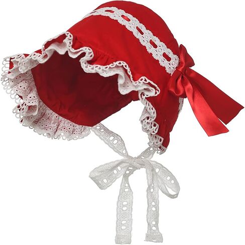 BPURB Victorian Lace Bonnet Colonial Pioneer Hat for Halloween Costume in Saudi Arabia