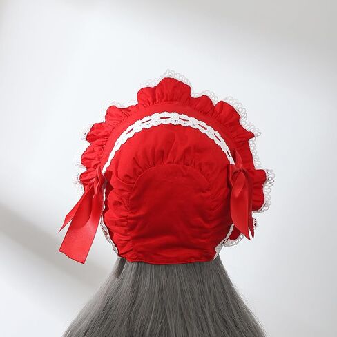 BPURB Victorian Lace Bonnet Colonial Pioneer Hat for Halloween Costume in Saudi Arabia