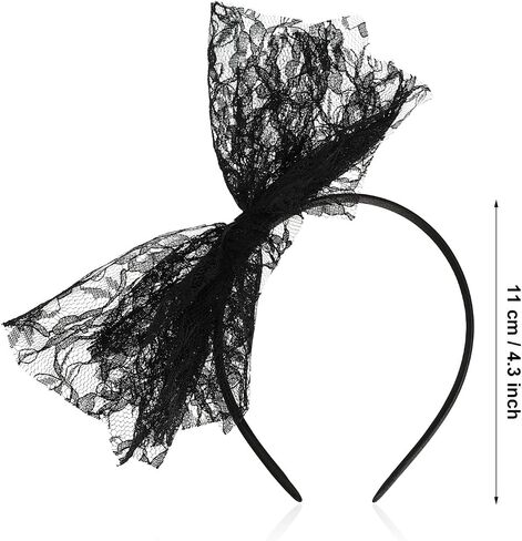 Blulu Set of 4 80's Lace Headband with Bow for Women 80s Hair Accessories Costume for Retro Fancy 80s Clothing Theme Party (Fresh Color) in Saudi Arabia