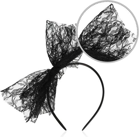 Blulu Set of 4 80's Lace Headband with Bow for Women 80s Hair Accessories Costume for Retro Fancy 80s Clothing Theme Party (Fresh Color) in Saudi Arabia