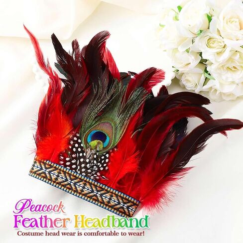 Aukmla Peacock Feather Headband Black Carnival Feather Headpiece Headdress for Women in Saudi Arabia
