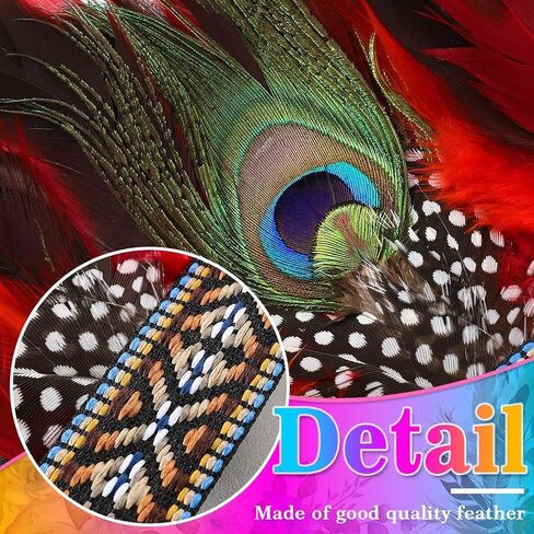 Aukmla Peacock Feather Headband Black Carnival Feather Headpiece Headdress for Women in Saudi Arabia