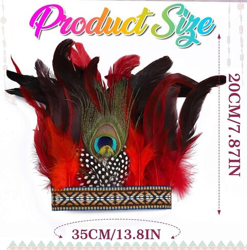 Aukmla Peacock Feather Headband Black Carnival Feather Headpiece Headdress for Women in Saudi Arabia