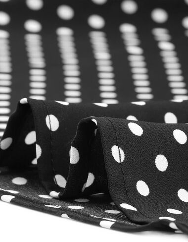 Allegra K Women's Polka Dots Print V Neck Short Sleeve Elegant Work Office Tops in Saudi Arabia