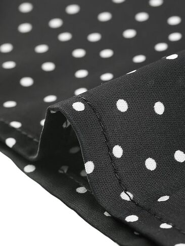 Allegra K Women's Polka Dots Print V Neck Short Sleeve Elegant Work Office Tops in Saudi Arabia