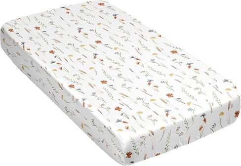 Sweet Jojo Designs Taupe Floral Leaf Boy Girl Gender Neutral Baby Satin Fitted Crib Sheet Infant Newborn Nursery Toddler Bed Room Standard Mattress Ivory Boho Bohemian Watercolor Botanical Woodland in Saudi Arabia