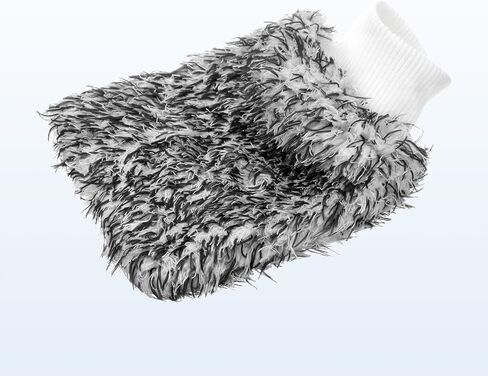 HARFINGTON Microfiber Car Wash Mitts 10" x 8" Scratch Free Wash Gloves Absorbent Double Sided Plush Cleaning Drying Mitts for Car Washing Home Clean Black White in Kuwait