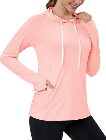 MAGCOMSEN Women's UPF 80+ Sun Protection Hoodie Shirt Long Sleeve Outdoor Hiking Fishing Rash Guard with Pocket in Saudi Arabia
