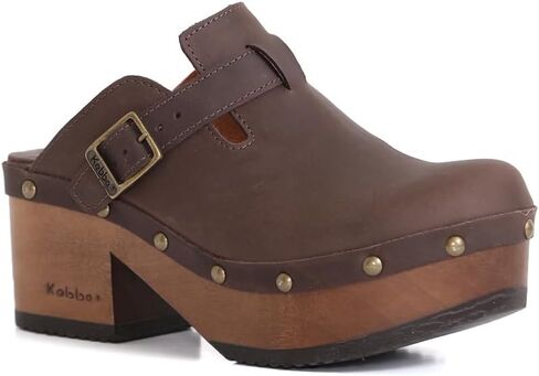 Kebba - Donna - Handmade Platform Clogs with Genuine Leather, Adjustable Buckle, and Leather Insole for Comfort in Saudi Arabia