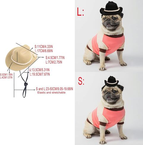 قبعة رعاة البقر للكلاب، قبعة رعاة البقر للقطط، زي رعاة البقر للحيوانات الأليفة، قبعة رعاة البقر الصغيرة للكلاب والقطط وعطلات الهالوين لتزيين حفلات الحيوانات الأليفة (بني، صغير) in Kuwait