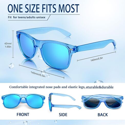Pibupibu 10/20 Pack Neon Party Sunglasses Bulk,Wholesale Retro 80s Colorful Mirrrored Lens Sunglasses Party Favors in Saudi Arabia