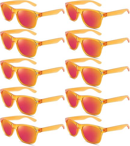Pibupibu 10/20 Pack Neon Party Sunglasses Bulk,Wholesale Retro 80s Colorful Mirrrored Lens Sunglasses Party Favors in Saudi Arabia
