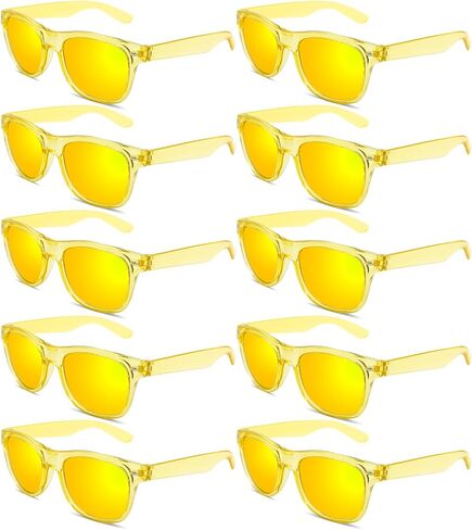 Pibupibu 10/20 Pack Neon Party Sunglasses Bulk,Wholesale Retro 80s Colorful Mirrrored Lens Sunglasses Party Favors in Saudi Arabia