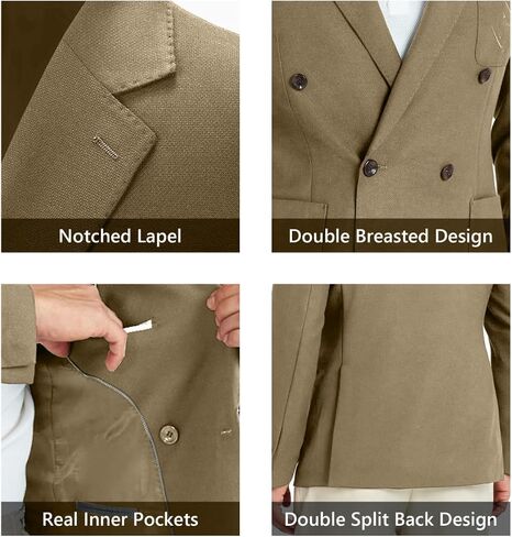 Mens Blazer Jacket Slim Fit Knit Double Breasted Casual Blazer Men 1 Button Notched Business Mens Sport Coat in Saudi Arabia