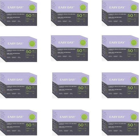 بطانات اللباس الداخلي ذات النمط العادي للنساء من EASYDAY، غير معطرة، خالية من الرائحة، مصممة خصيصًا للبشرة الحساسة، قابلة للتنفس، بطانات اللباس الداخلي لامتصاص تدفق الضوء، عبوة من 100 قطعة in Kuwait