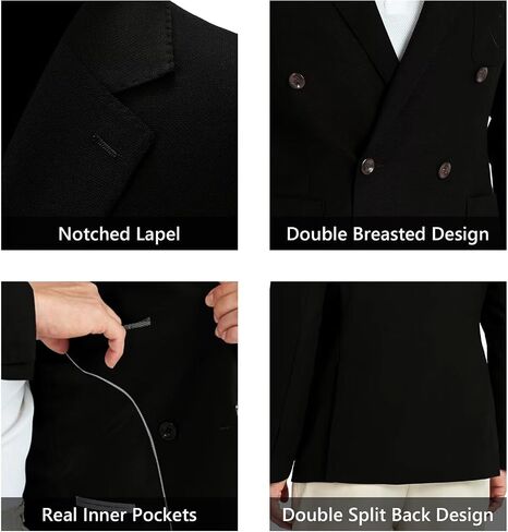 Mens Blazer Jacket Slim Fit Knit Double Breasted Casual Blazer Men 1 Button Notched Business Mens Sport Coat in Saudi Arabia