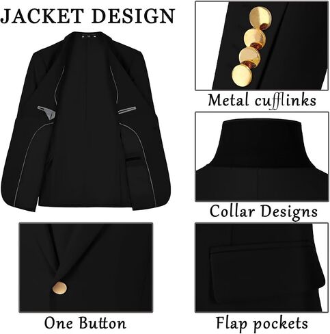 Men's Suits 3 Piece Slim Fit Tuxedo Suit One Button Double Breasted Men Wedding Prom Homecoming Suits Blazer Vest Pants in Saudi Arabia