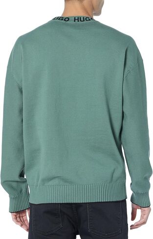 HUGO Men's Repeat Logo Neck Cotton Sweater in Kuwait