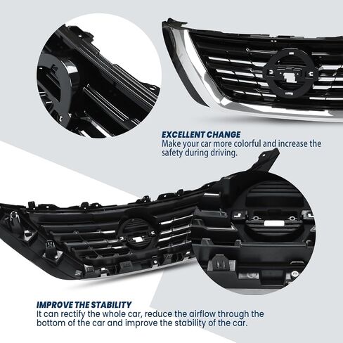 Front Bumper Black Air Intake Grille Replacement Shroud Front Air Intake Grill Replacement Kit Compatible with 2016 2017 2018 Nissan Altima Sedan in Saudi Arabia