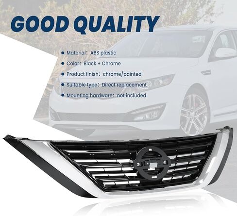Front Bumper Black Air Intake Grille Replacement Shroud Front Air Intake Grill Replacement Kit Compatible with 2016 2017 2018 Nissan Altima Sedan in Saudi Arabia