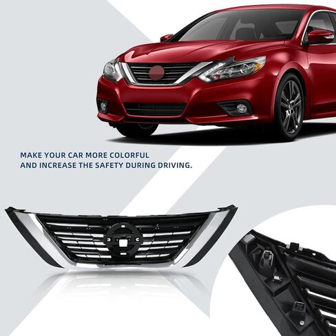 Front Bumper Black Air Intake Grille Replacement Shroud Front Air Intake Grill Replacement Kit Compatible with 2016 2017 2018 Nissan Altima Sedan in Saudi Arabia