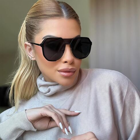 RMEROM RETRO SPIPED SPEX ALGIATRESS SUNGLESS للنساء ، 2025 FASHION VINTAGE EDIATIATY GRAIN AVIATR in Kuwait