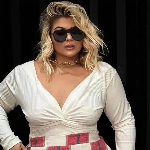 RMEROM RETRO SPIPED SPEX ALGIATRESS SUNGLESS للنساء ، 2025 FASHION VINTAGE EDIATIATY GRAIN AVIATR in Kuwait