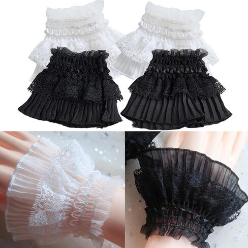 Lolita Lace Gloves Hand Sleeve Cuff Fingerless Elastic Manicure Decorative for Women Bridal Wedding Party Accessories in Saudi Arabia
