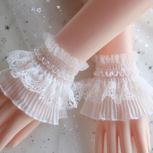 Lolita Lace Gloves Hand Sleeve Cuff Fingerless Elastic Manicure Decorative for Women Bridal Wedding Party Accessories in Saudi Arabia