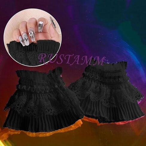 لوليتا الدانتيل قفازات اليد كفة الكفة مرونة مانيكير ديكور للنساء إكسسوارات حفل زفاف الزفاف in Kuwait