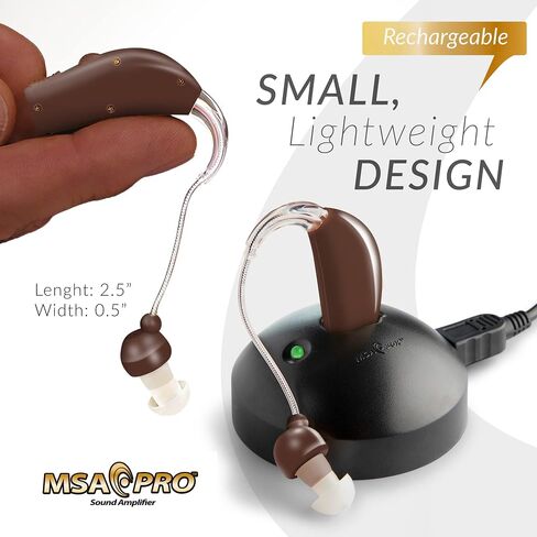 MSA Pro Sound Amplifier ، يضخّم الصوت بمقدار 30 مرة ، حتى 20 ساعة الاستخدام المستمر ، والوزن الخفيف ، و Neveliable ، ومساحًا قابل للتعديل ، والشحن السريع ، والبني الداكن ، 1Ct in Kuwait