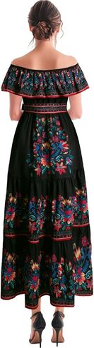 Womens Mexican Fiesta Dress Cinco De Mayo Spanish Cuban Dress with Belt in Kuwait